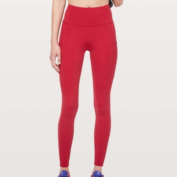 $128 Lululemon Fast and Free Tight 28" *Non-Reflective Dark Red - Picture 3 of 8
